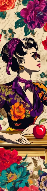 Free teacher bookmark featuring a colorful teacher with an apple